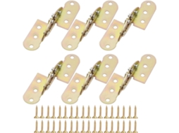 Dobradiças Mini Douradas De 180-graus, Pacote Com 6-unidades, Com Parafusos, Para Armários, Caixas De Madeira, Gavetas E
