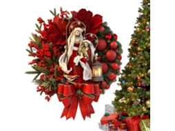 Guirlanda De Natal Para Porta De Entrada - Decoração De Inverno Com Frutos Vermelhos |