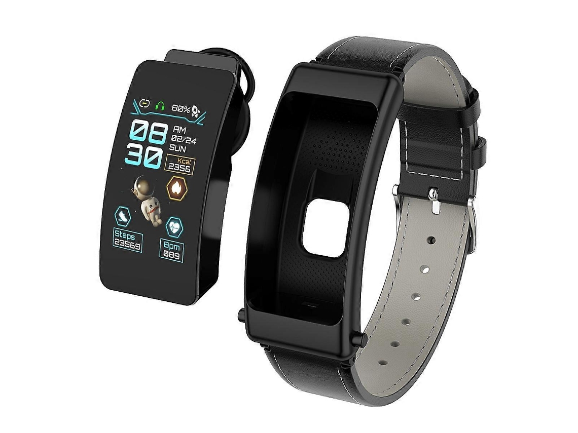 Smartwatch K50 de 1,08 polegadas com pulseira de couro removível, resistência à água IP67 e suporte para chamadas Bluetooth VONKELIOS