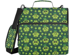Pasta Kawaii Com Trevo De São Patrício, Bolsos Extras, Alça, Grande Capacidade De 3, 8cm, 3-estojos Lápis Em
