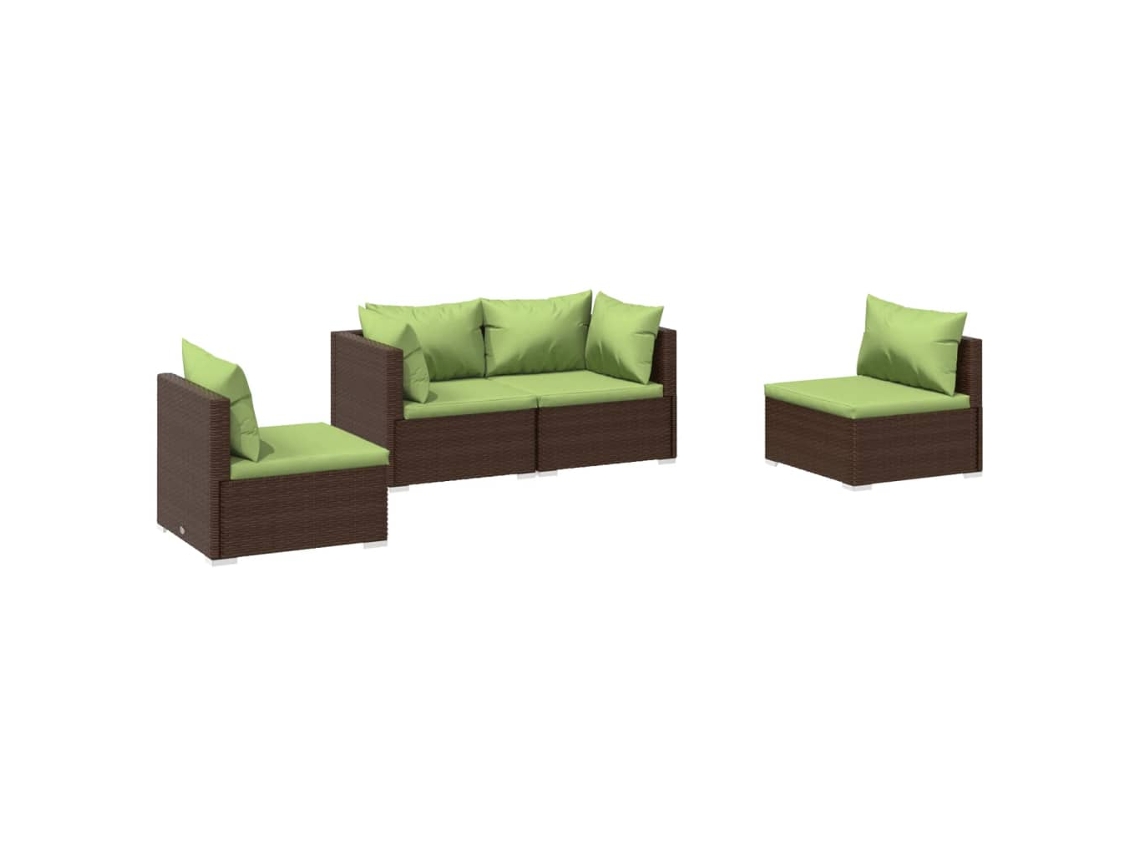 Garden Lounge Set, Garden Lounge Sets Vidaxl Marrom Rattan / Vime (n/a)