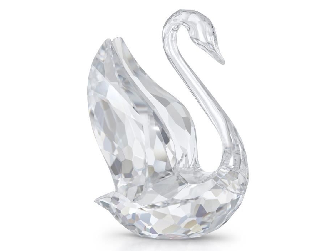 Estatueta Swarovski Signum Swan Grande Modelo Cristal Incolor 13 Cm Design Contemporâneo