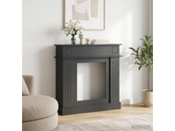 Vidaxl Moldura De Lareira Preto 102 X 26 X 100 Cm Derivados De Madeira
