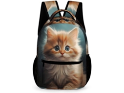 Mochila Gatinho Para Meninas, Escolar Infantil O Ensino Fundamental, Com Estampa Gato, Leve Viagem, Presente