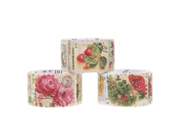3 Rolos de Fitas Washi de Carimbo ALLINLESS