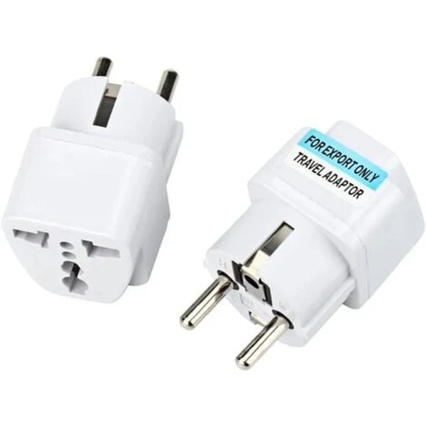 Adaptador Universal Ts, 2x Eua/reino Unido/china Para Europa(ue)/ França(fr) Tomada Elétrica Com Aterramento Ce Rohs 16a Branco Compatível Cl