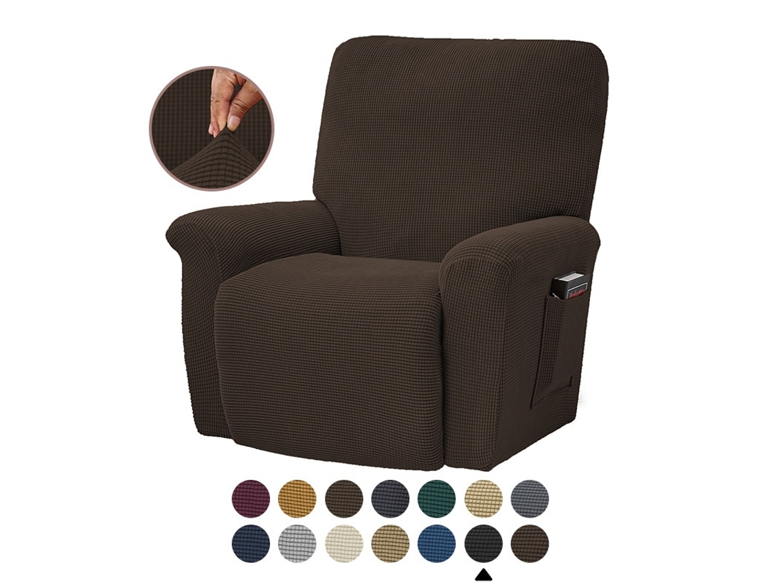 Capa Elástica Para Sofá Reclinável Lazboy Castanho Com Proteção Prática Elysve