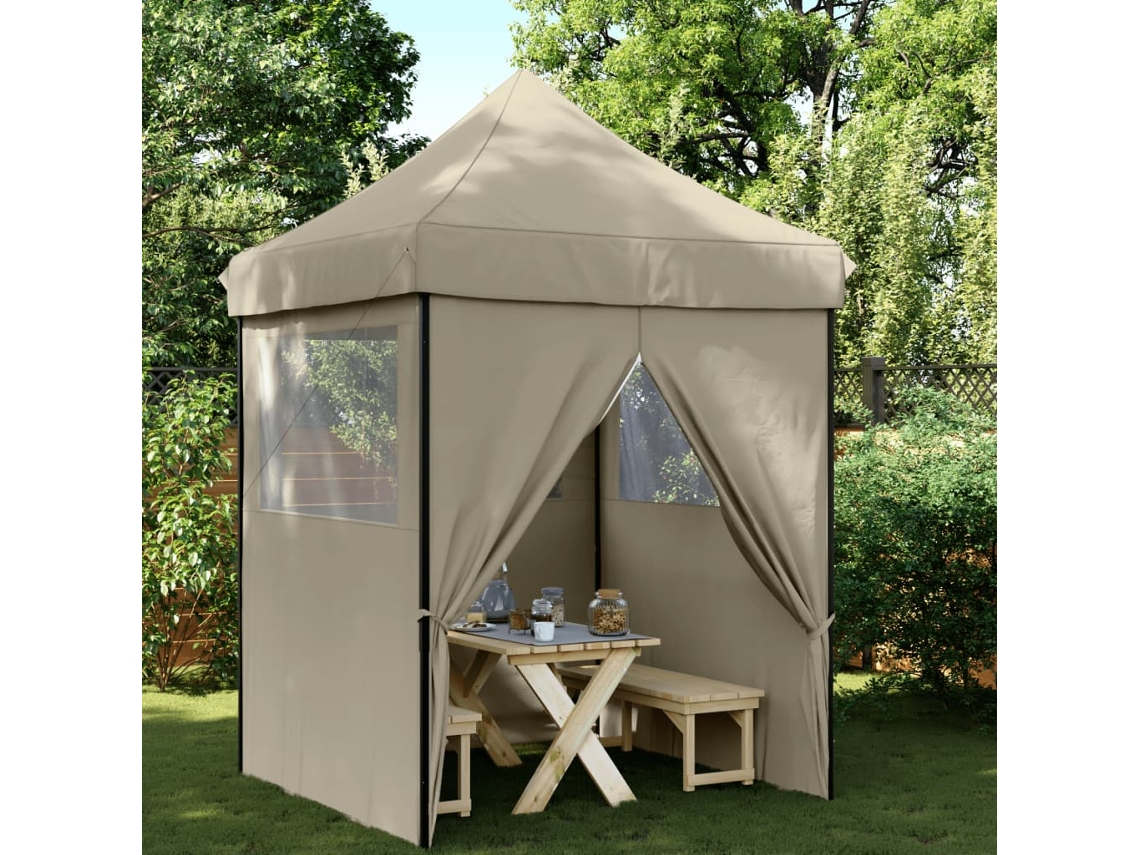 Vidaxl Tenda P/ Festas Pop-up Dobrável C/ 4 Paredes Cinza-acastanhado