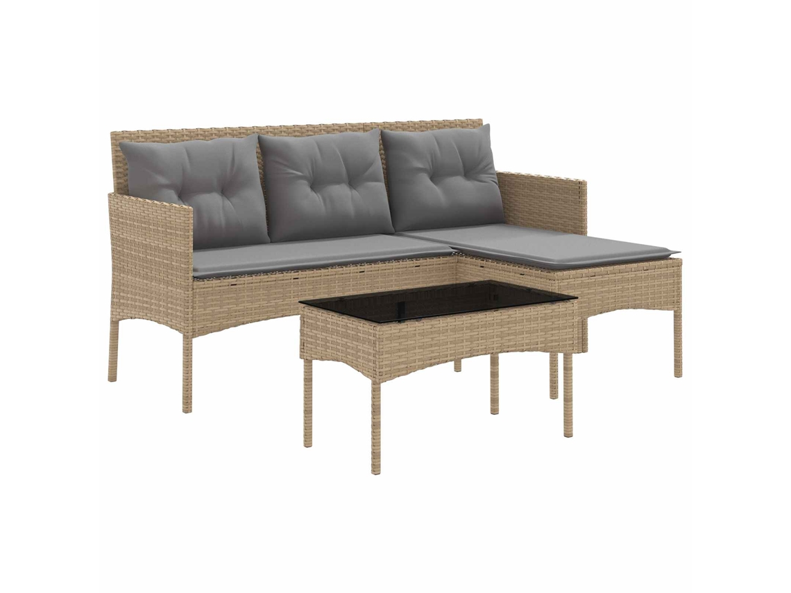 Maison Exclusive - Conjunto De Sofá De Jardim Com Almofada 2 Pcs Vime Pe