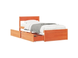 Cama Sem Colchão 90x190 cm Madeira de Pinho Maciça Castanho mel MAISON EXCLUSIVE