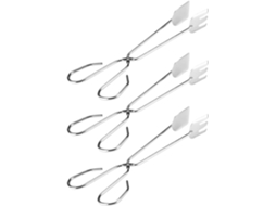 Conjunto De 3 Pinças Para Alimentos Em Aço Inoxidável, Com Cabos Longos Para Maior Segurança E Design Ergonômico