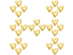 Conjunto Shineofi de 30 pins em formato de coração com acabamento em ouro eletrodepositado para cartões postais e têxteis.