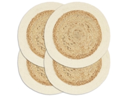 Placemat, Placemats Vidaxl Marrom Algodão (n/a)