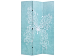 Vidaxl Biombo Dobrável Com Estampa De Borboleta Azul 120x170 Cm