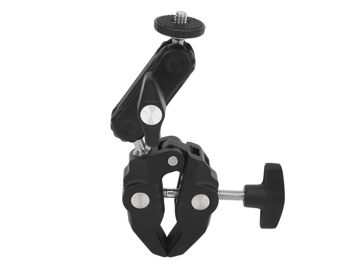 Soporte De Pinza Para Cámara Con Cabeza De Doble Bola Antideslizante Versátil Con Múltiples Orificios Para Varilla Tablet Bicicleta Motocicleta
