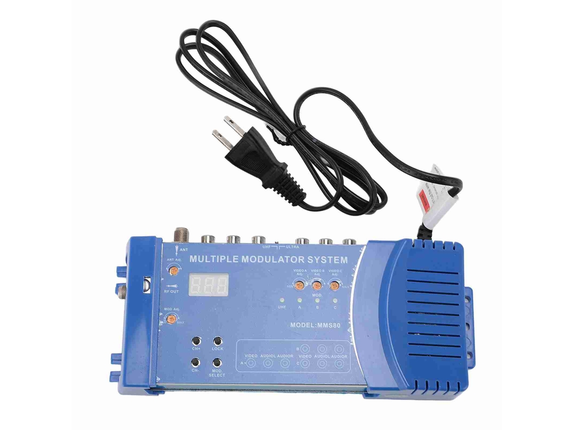 Mali modulador conversor RF com 3 entradas de antena, suporta PAL NTSC, plug and play, para TV residencial, bivolt, EUA