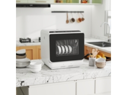 Mini Lava-louças De Bancada Com Tanque De 6l, 5 Programas, Display Led, Função Secagem E Acabamento Branco