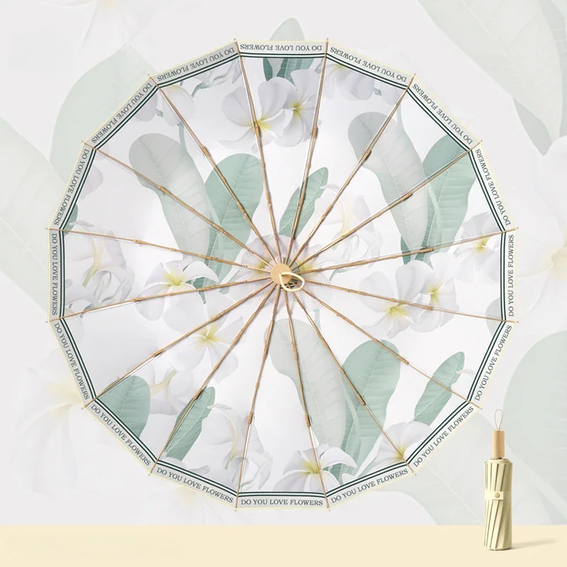 Guarda-chuva Feminino Estampado Com Banana, Guarda-chuva Dobrável Com Proteção Uv