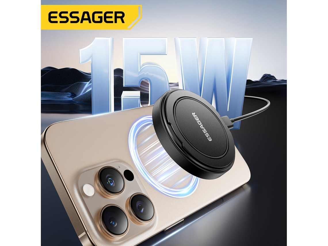 Carregador Sem Fios Magnético Essager Es-wc18 De 15 W Com Suporte Giratório De 360°.