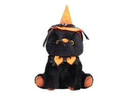 Ats muñeco de Gatso de Halloween Bonito Coleccionable Peluche Con Chapéu Decoração para Festa e Lar Gatso Preto e Chapéu Laranja