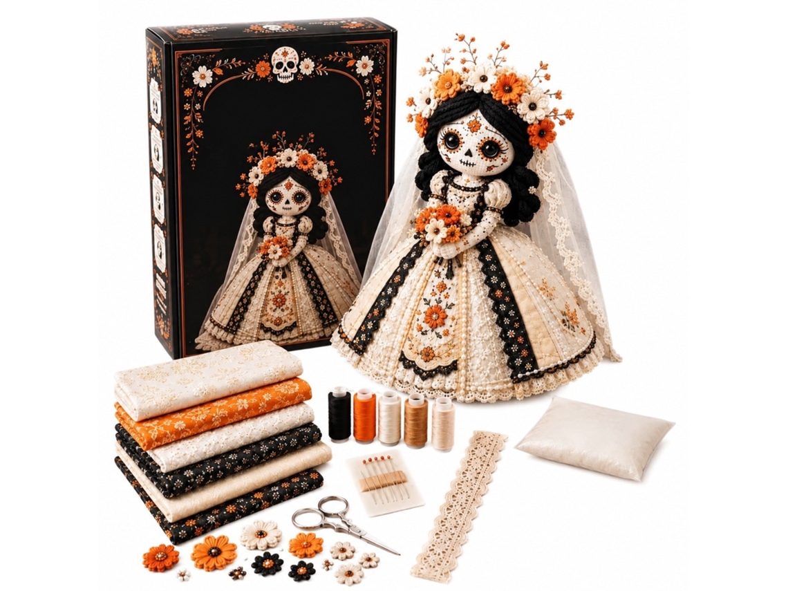 Kit De Costura E Patchwork (noiva Do Dia Dos Mortos C)