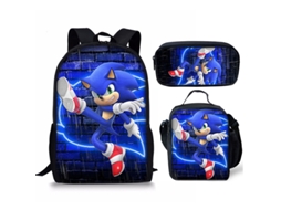 Conjunto Mochila Infantil 3 Peças, Desenho Animado, Aulas, Inclui Estojo