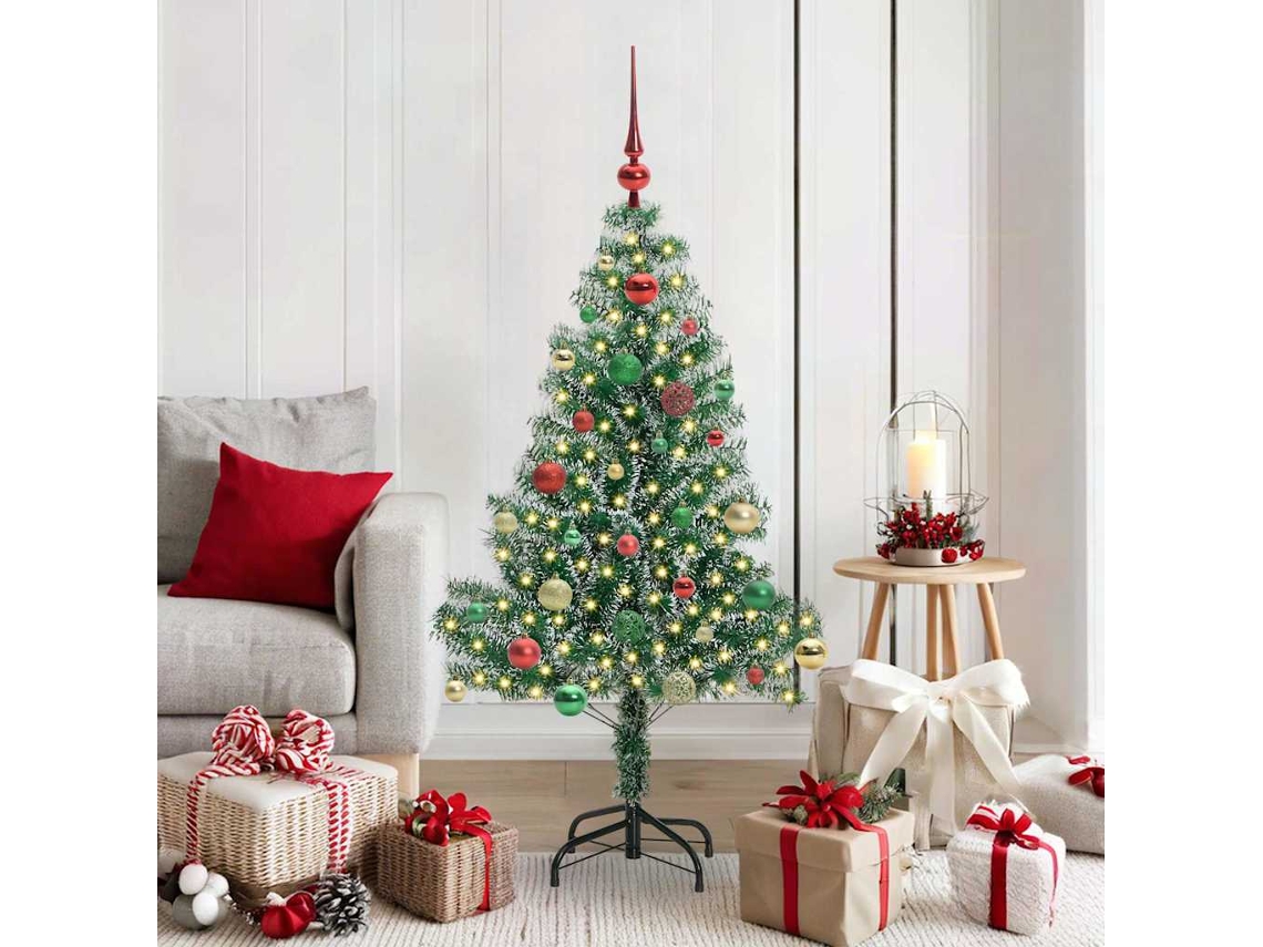 Vidaxl Árvore De Natal Artificial Coberta De Neve Com Luzes De Led