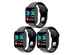 D20 Homens Mulheres Relógio Inteligente À Prova D 'Água Pressão Arterial Y68 Smartwatch F-Três Monitor Preto