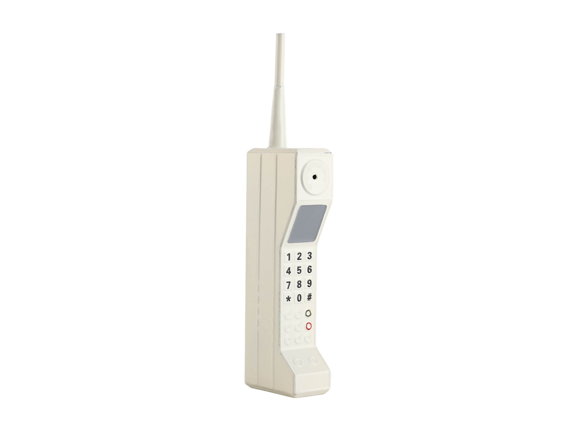 Ornamento De Telefone Celular Retrô De Ferro Branco