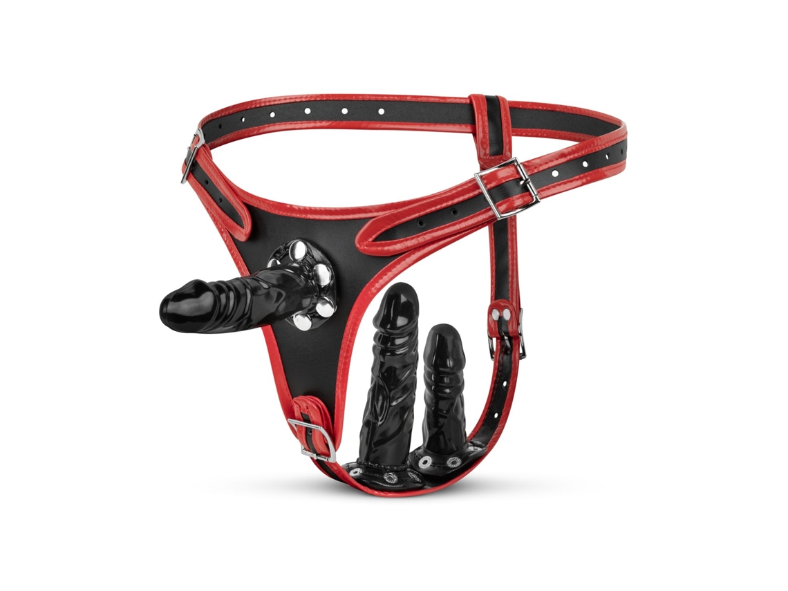 Fetish Collection - Triple Dildo Strap-on Harness