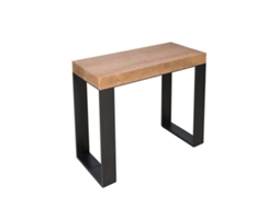 Mesa Consola Extensível 90X40/190 Cm Tecno Small Abeto Tingido Quadro Antracite