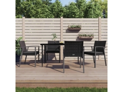 Vidaxl Cadeiras Jardim C/ Almofadões 4 Pcs 56,5x57x83 Cm Vime Pe Preto