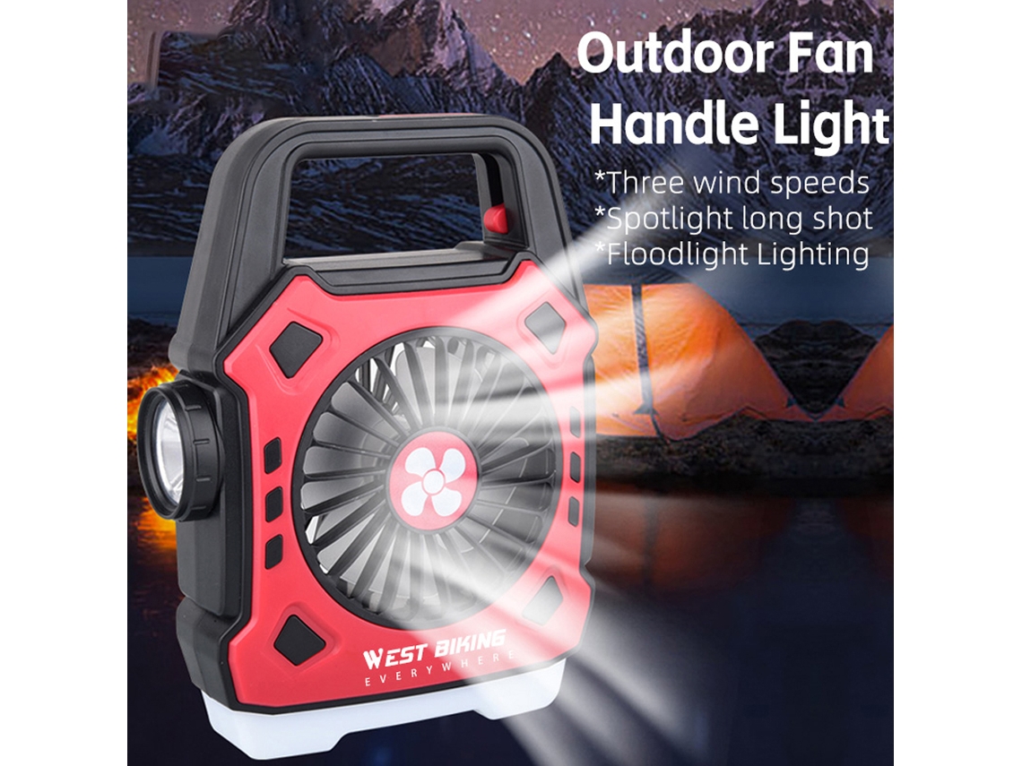 Ventilador Lanterna Camping Portátil Usb Recarregável