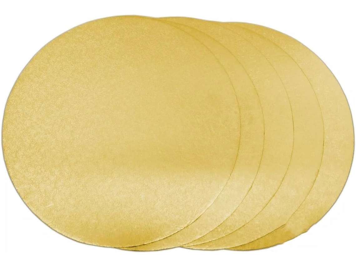 14 Inches Round Shape Gold 2mm Thickness Cake Board Cake Display Base Beijiyi (pack Of 5)
