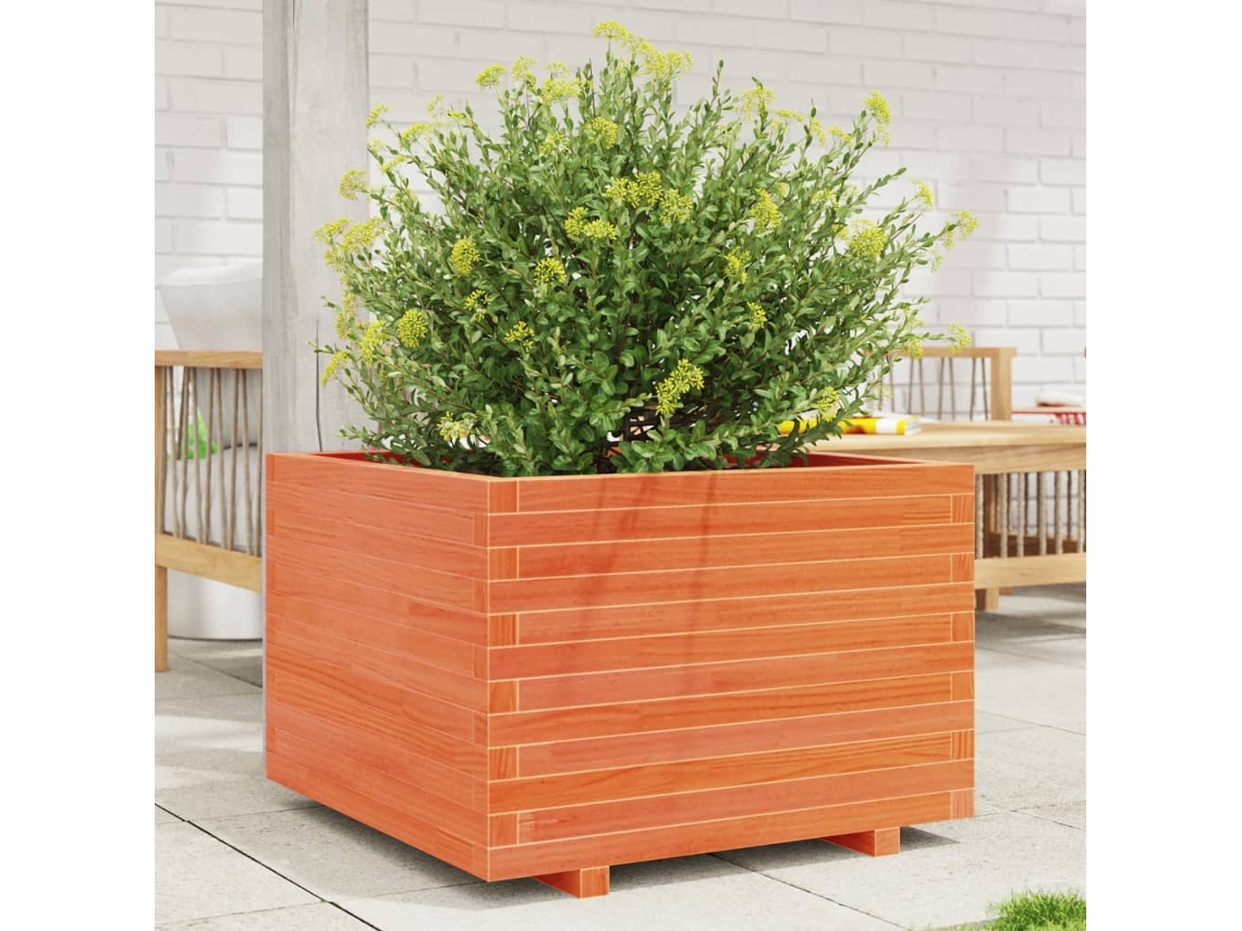 Vidaxl Vaso/floreira De Jardim 70x70x49,5 Cm Pinho Maciço Castanho Mel