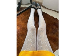 2026-medias De Encaje Transparente De Gasa Para Mujer Con Flock Yzd De Alta Elasticidad, Talla 40-90kg, 150-180cm 1 Peça G Net Branco