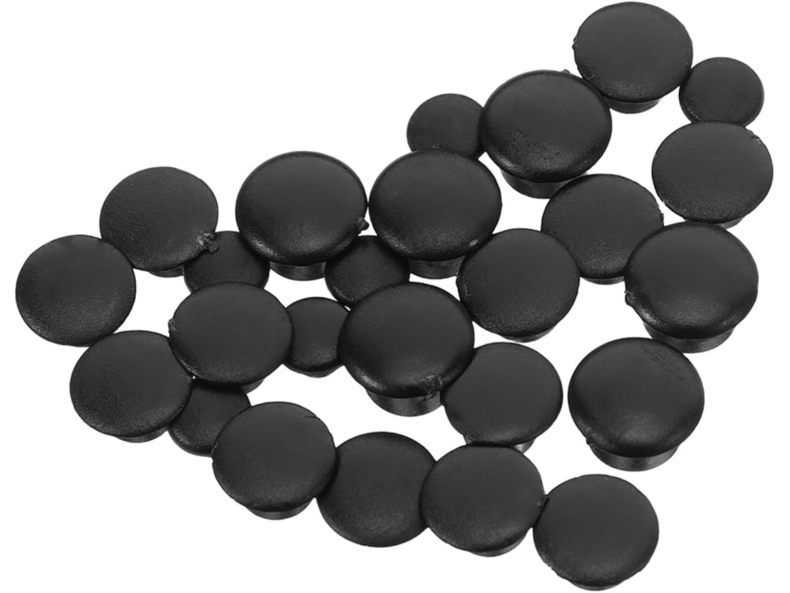 Conjunto De 200 Tampões Para Furos Parafusos Em Móveis, Redondos, De Plástico Preto, Nos Tamanhos 5 6 8 10mm, Para