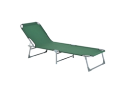 Cama de camping dobrável com encosto ajustável 4 níveis, suporta 120kg, 187x58x28cm verde BTFORUS