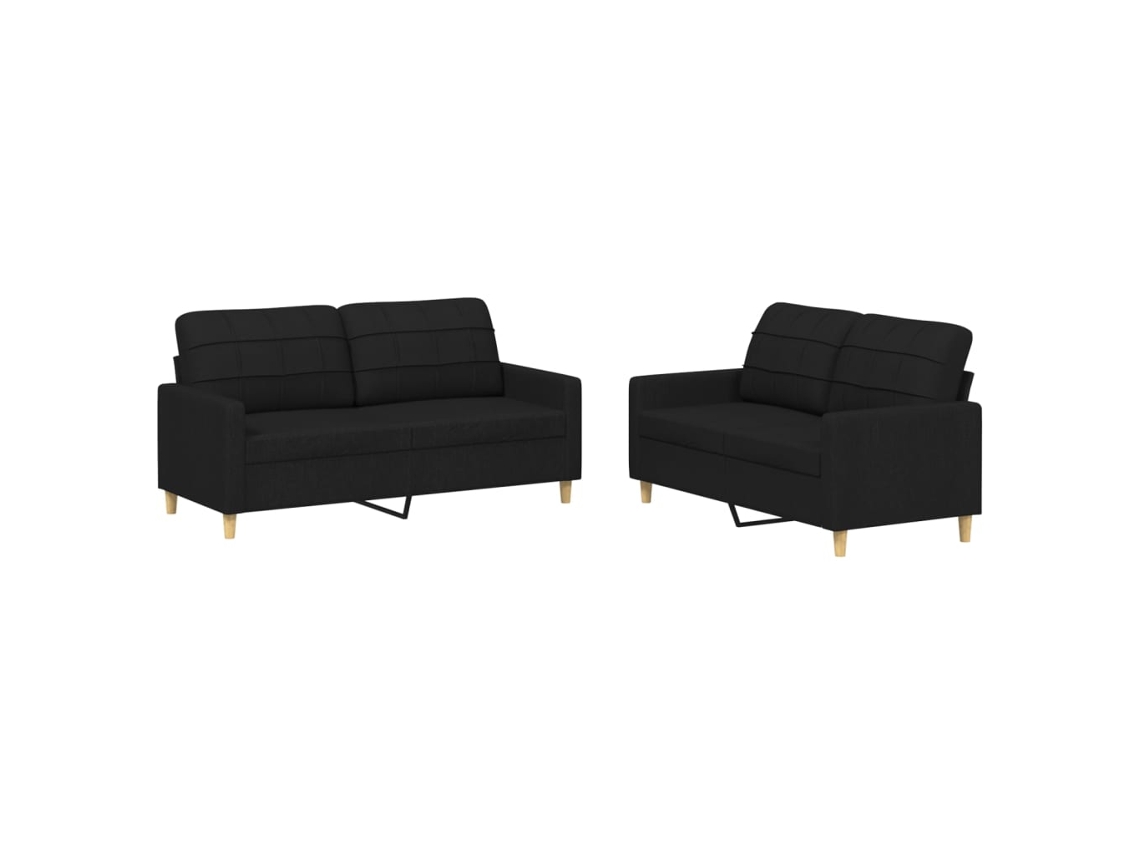Sofa Set, Sofa Sets Vidaxl Preto Tecido (n/a)