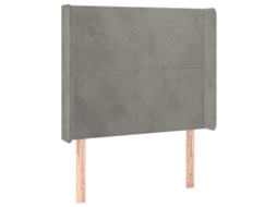 Headboard, Headboards Vidaxl Cinzeto Veludo (103 X 16 X 118/128 Cm)