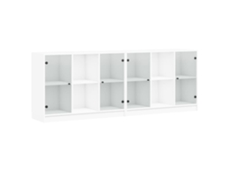 Prateleira com portas MAISON EXCLUSIVE derivadas de Madeira Branco (204x37x75 cm)