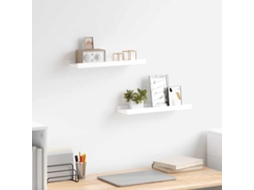 Vidaxl Unidade De Prateleiras Com Rebordo 2 Pcs 40x9x3 Cm Mdf Branco