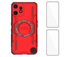 Capa Magnética Tkdaddy For Nothing Cmf Phone 2 Pro Wanlonfeng Dj Series Pc Tpu Para Celular Com 2 Películas De Vidro Temperado Vermelho