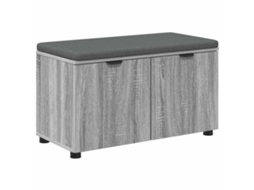 Banco de Hall com Almofada Cinza Sonoma 80x46x46 cm MAISON EXCLUSIVE