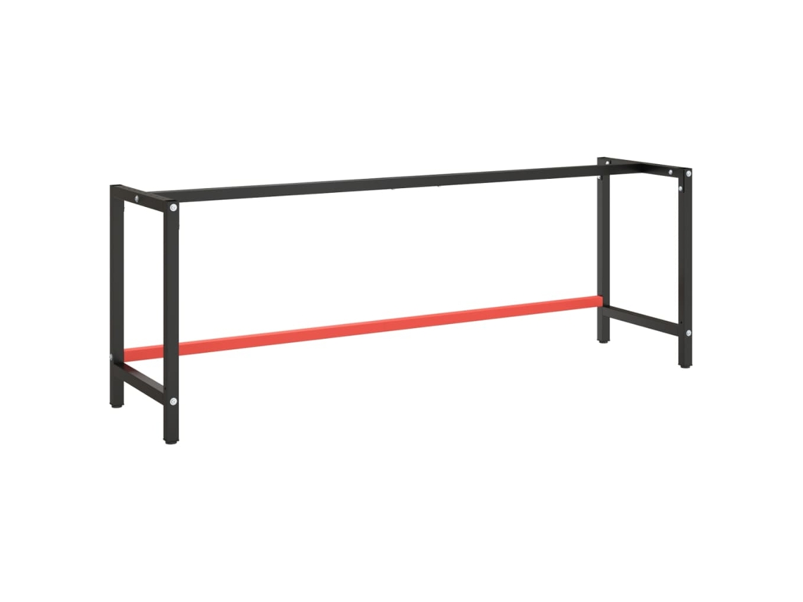 Vidaxl Estrutura P/ Bancada 220x57x79 Cm Metal Preto E Vermelho Mate