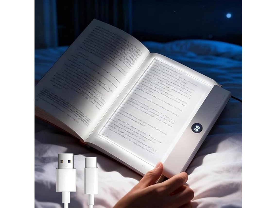 Luminária De Leitura Led Transparente E Plana, Lâmpada Inteligente