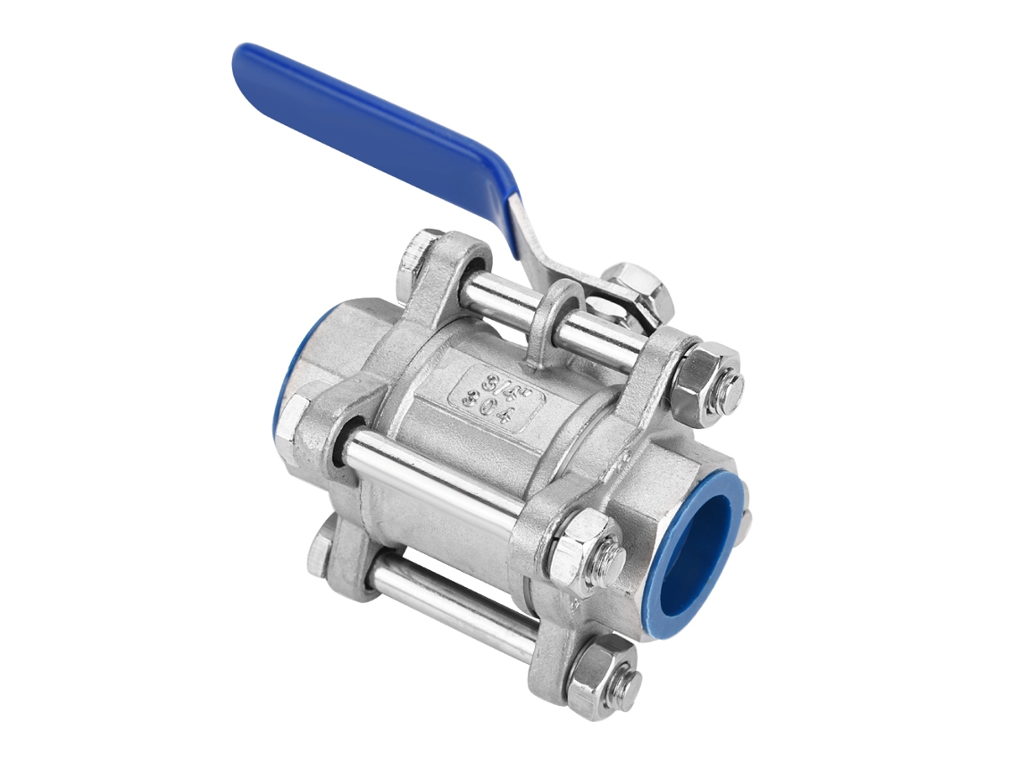 Válvula De Esfera Em Aço Inoxidável 304 Laxiscreed, 3 Peças, Porta Completa, 3/4" Npt