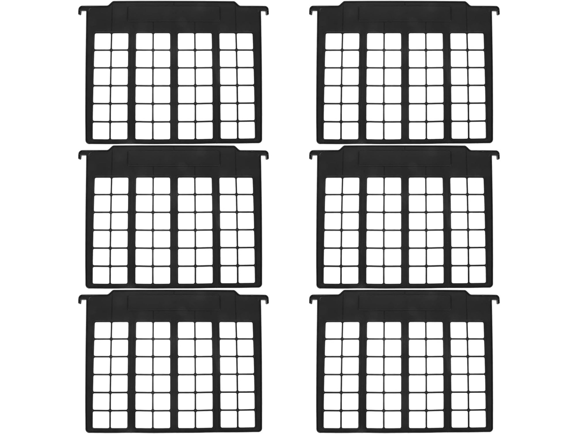 Conjunto De 6 Divisórias Plástico Preto Pastas Suspensas, Com Tamanho Ajustável E Organização Ideal Áreas De