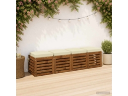 Vidaxl Conjunto De Almofadas Para Assento De 4 Peças Soest 4 Pcs Creme