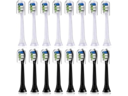 Compatível com Philips Sonicare, 16 Substituição Escova Cabeças, Brancas, Pretas